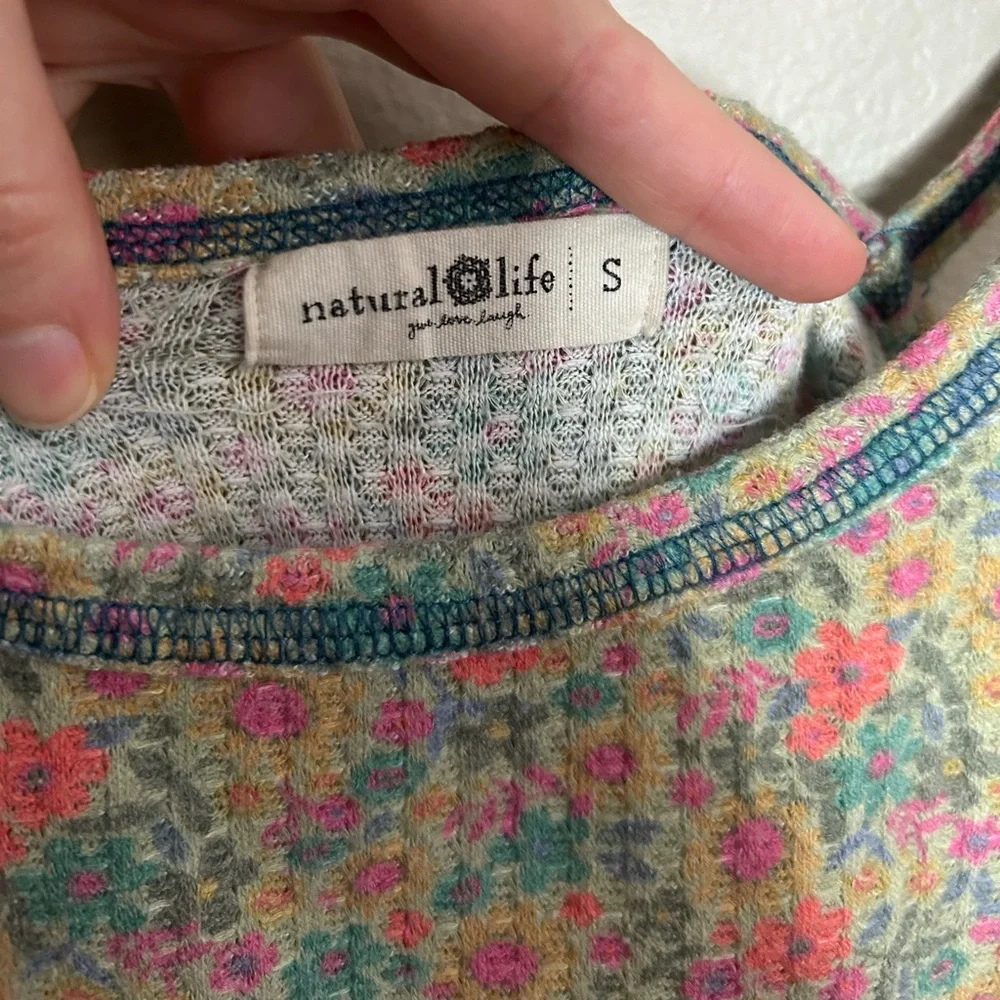 Natural Life Thermal Cami Tank Top Floral Patterned Size S Small - Picture 4 of 6